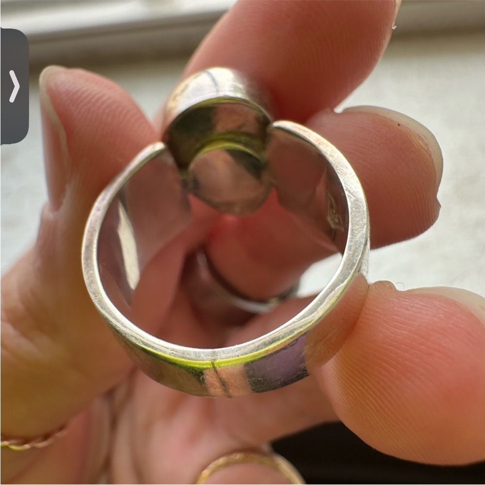 Larimar 925 sterling silver ring.wide band - Picture 3 of 5